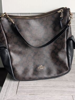 Coach Brown Signature Monogram Pennie Bag